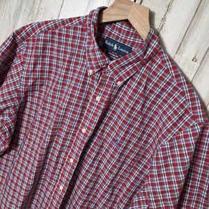 Polo Ralph Lauren Multicolor Plaid Short Sleeve Button Down Shirt Custom Mens XL